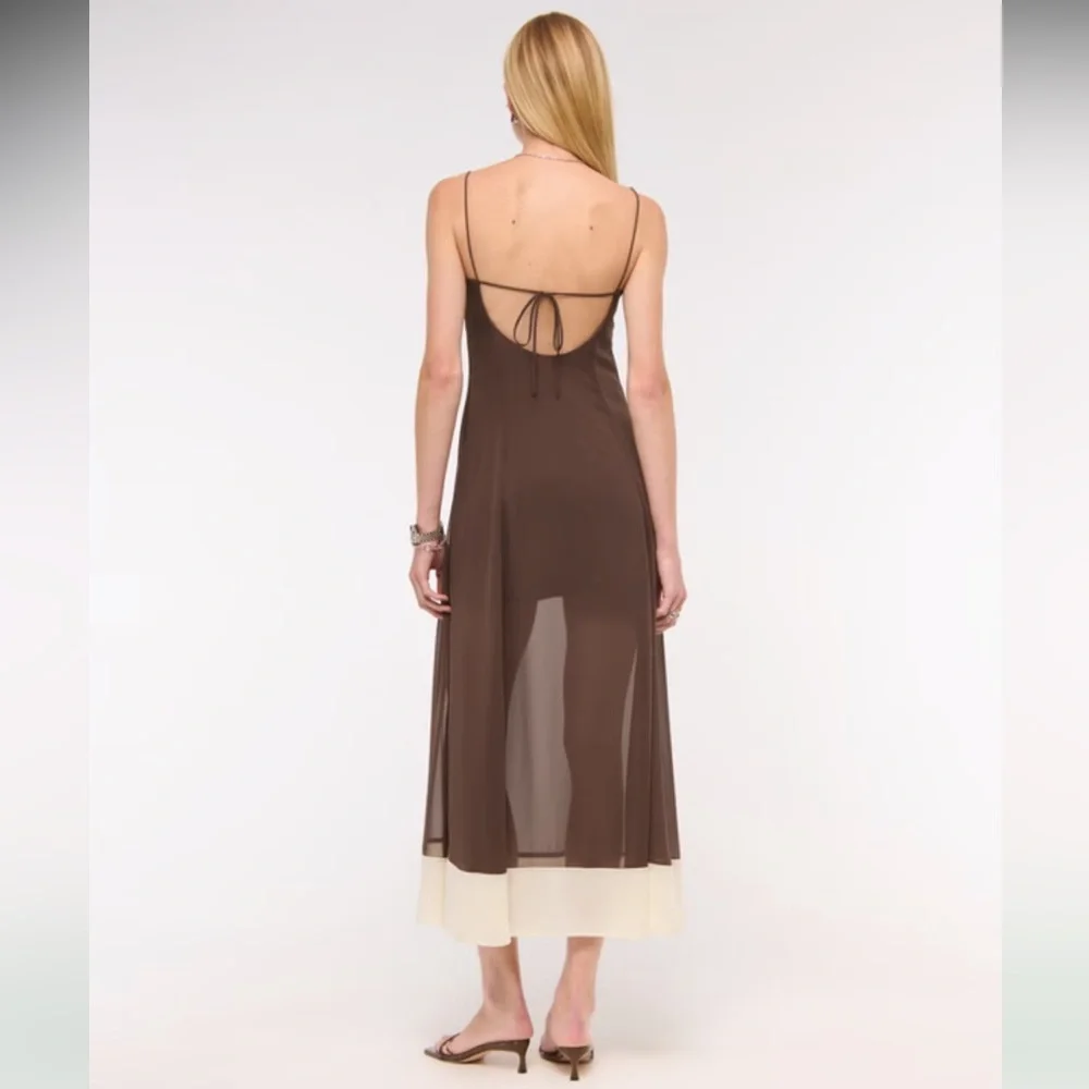 Abercrombie & Fitch Sheer Flowy Maxi Dress